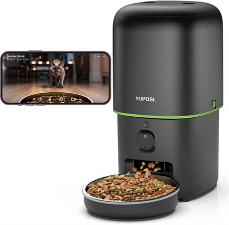 Distributeur Nourriture Chat Caméra WiFi 5G 4L Yuposl