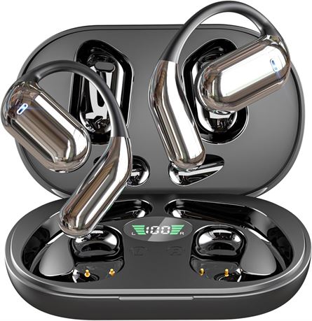 Open Ear Bluetooth 5.4 Headphones Ear Clip 50H Playtime Bone Conduction Sports