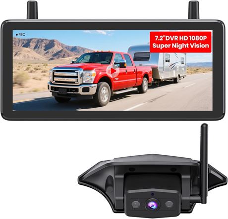 AUTO-VOX RV Backup Camera Wireless Plug & Play 1080P IR DVR 3-Channels