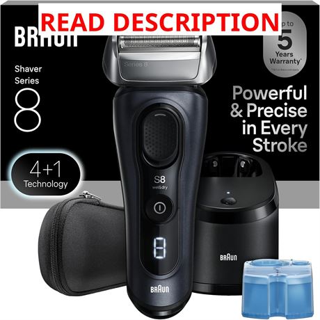 Braun Series 8 Electric Shaver for Men, Wet & Dry, ProTrimmer, 8560cc