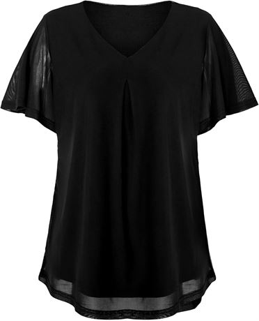 Top Femme Bellcoco Voile V Col Manches Courtes Été