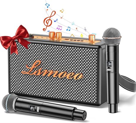 Karaoke Machine for Adults, 2 Wireless Mics, 4-Channel Mic Expansion