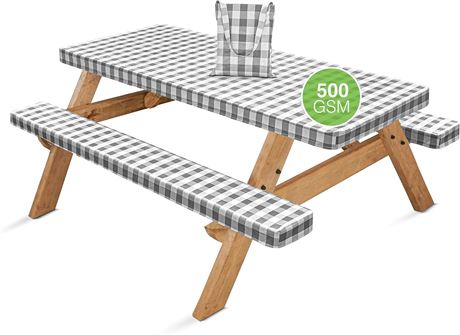 Hudson Comfort Picnic Table Cover with Bench Covers - 500 GSM Vinyl (72")