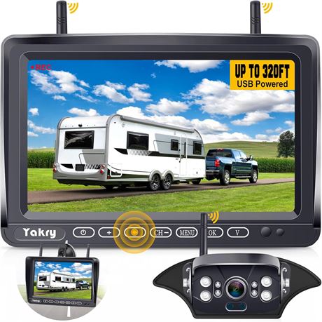 Caméra recul sans fil RV HD 1080P pour remorque écran 7 pouces