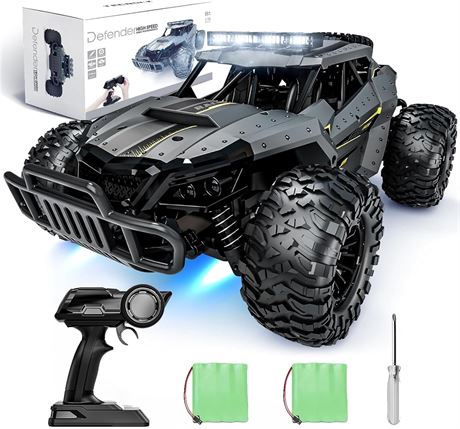 Tecnock 4WD RC Truck, 20+ KM/H, 2.4GHz Anti-Interference, Dual LED Headlights