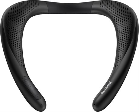 BUGANI Neckband Bluetooth Speaker 24H Playtime Waterproof 3D Stereo Neck Speaker