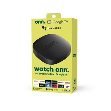onn. Google TV 4K Streaming Box (New, 2023), 4K UHD Resolution