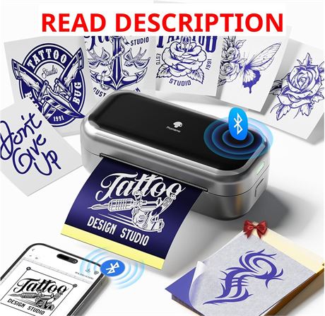 Phomemo TP31 Mini Tattoo Stencil Printer with 30 Transfer Papers, Bluetooth