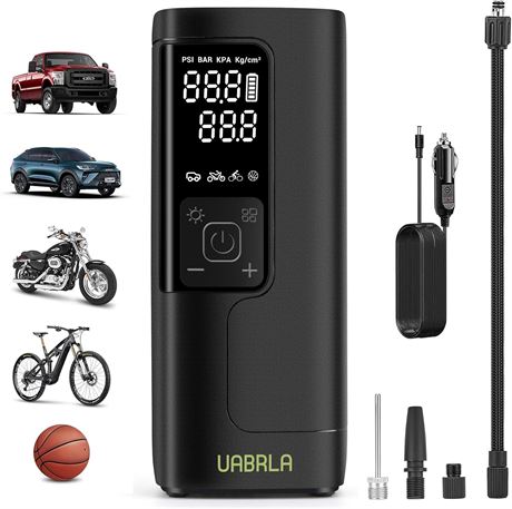 Gonfleur Pneus 2-en-1 USB LED Rapide et Portable