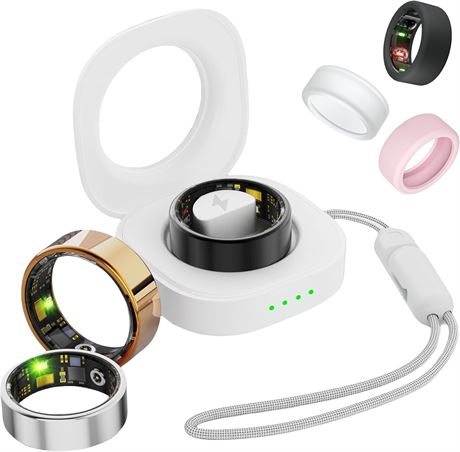 Smart Ring, Fitness Tracker, IP68 Waterproof, No App Fees (Silver, 9#)