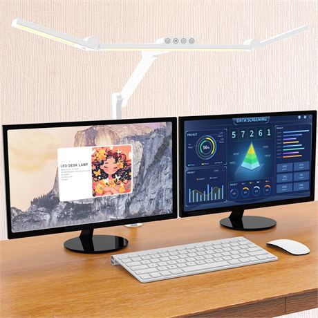 Micomlan LED Desk Lamp for Home/Office with Clamp, 24W, Rotatable, Dimmable