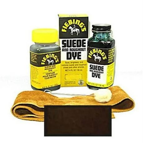 Fiebing's Leathercraft Suede Dye 4oz Bottles - Dark Brown
