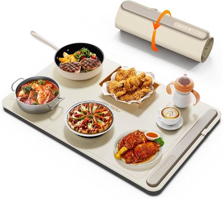 iTRUSOU 24x16 Electric Warming Tray, 3-Level Temp, 250W Rollable