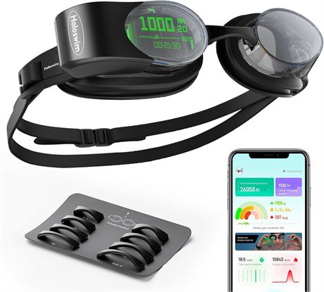 HOLOSWIM Smart Swim Goggles, AR AI Data Analysis, No Sub, T V IP68