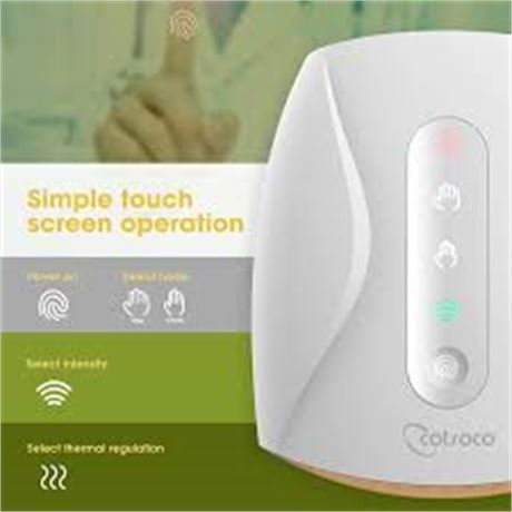 Cotsoco Electric Cordless Hand Massager with Heat, 3 Levels (White)