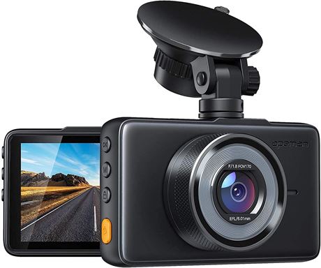 1080P Full HD Dash Cam with 3" LCD, Night Vision, 170° Wide Angle, Parking Mode