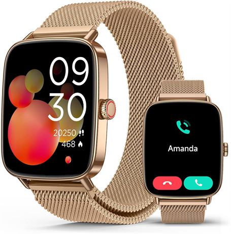 Smart Watch for Women, 1.85" AI Voice, Heart Monitor, Waterproof