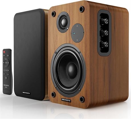 Active Bookshelf Speakers 36W RMS, BT 5.4, 5in Woofer, Silk Tweeter, USB/AUX