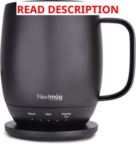 Nextmug - Temperature-Controlled, Self-Heating Coffee Mug (Black - 415 mL)