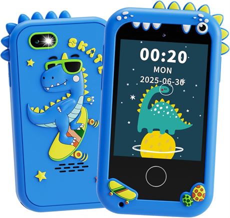 Kids Smart Phone Toy for Boys - Dinosaurs, 2.8" Touchscreen, 8G SD Card