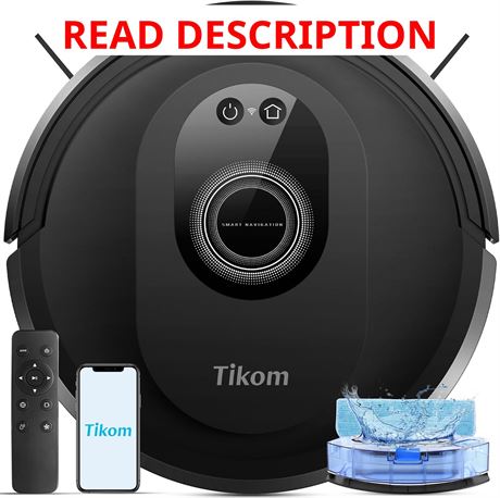 Tikom Robot Vacuum & Mop, 5000Pa, 150 Min, App & Remote, G8000 Max