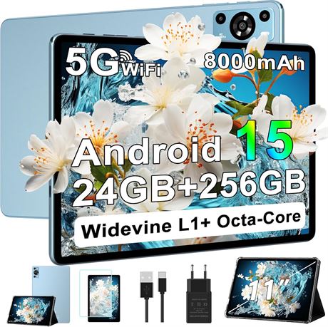 11-Inch Tablet Android 15 Octa Core, 24GB+256GB, 13MP+5MP