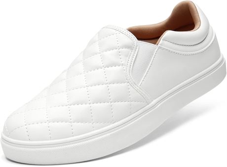 STQ Slip-On Shoes for Women: Loafers, Quilted Fashion Sneakers, Lightweight