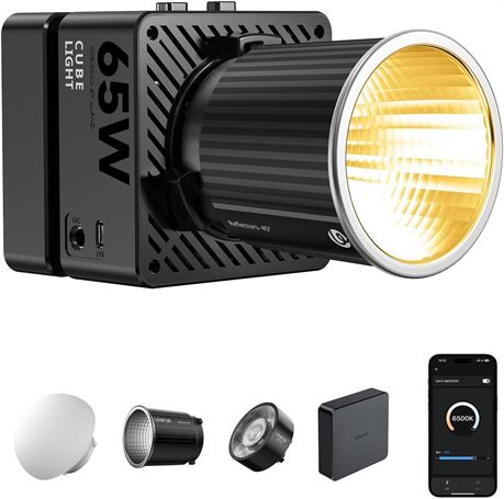 ULANZI EC65 65W COB Bi-Color LED Light 2700K–6500K APP Control Mini Bowens Mount