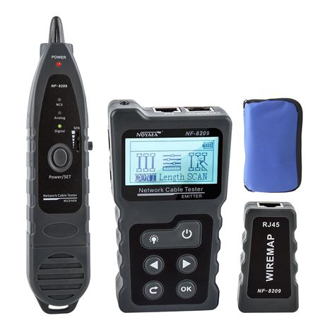 NOYAFA NF-8209 Network Cable Tester with POE & NCV for CAT5/CAT6, RJ45 Kit