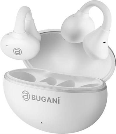 BUGANI Open Ear Headphones, Clip-On Wireless Earbuds with Bluetooth 6.0 IPX5