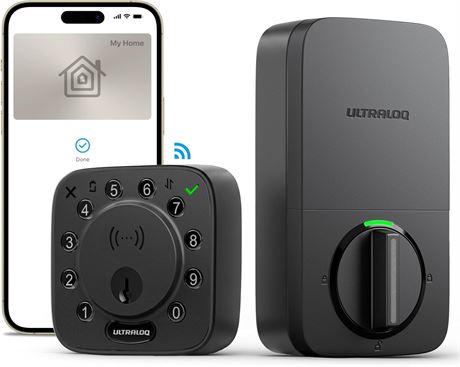 ULTRALOQ Serrure NFC Bolt avec HomeKit, sans cl  WiFi, Siri/Alexa