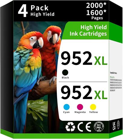 Caelum 952XL High-Yield Ink Cartridge 4-Pack for HP OfficeJet Pro