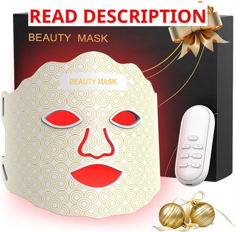 Face Mask, 7-Color with Timer, Rechargeable for Home Skincare, White