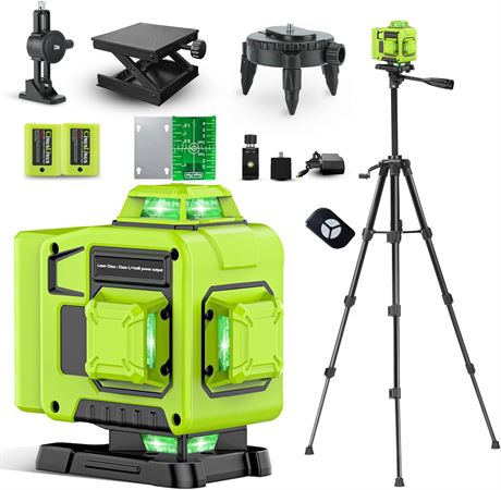 CinusLinus Laser Level 360 Self-Leveling with Tripod, 165ft Green Laser