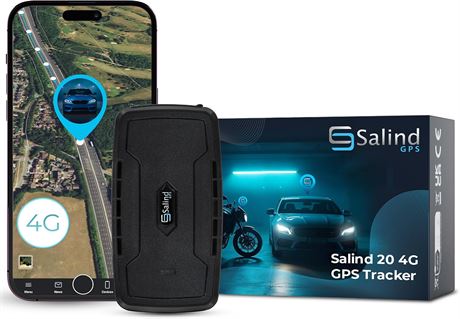 SALIND 20 4G Magnetic GPS Tracker for Vehicles   180-Day Battery