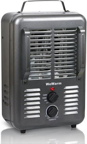 Milkhouse Space Heater, 1500W, Safety Shutoff, Gray