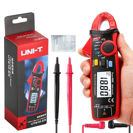 UNI-T UT210E Digital Clamp Meter – Mini, True RMS AC/DC Tester