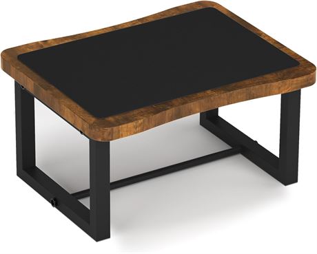 Wooden Step Stool with Non-Slip Mat, One Step Stool holds 500lbs, Brown