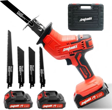 DOGTOOTH scie sabre sans fil 21V, kit 2 batteries, bois/métal, lames incluses