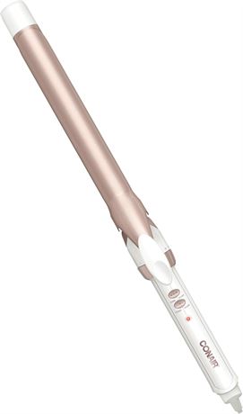 Conair Double Ceramic Curling Iron, 1-Inch Barrel, White/Rose Gold