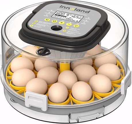 INNOLAND 18-Egg Incubator with Humidity, 5 Presets, Auto Turn & Candler