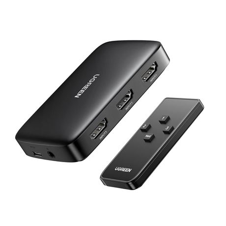Commutateur UGREEN HDMI 3 entrées 1 sortie, 4K, télécommande