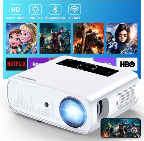 Projecteur GROVIEW 4K Wi-Fi Bluetooth 1080P Portable Extérieur 300"