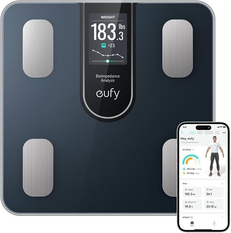 eufy Smart Scale C20, Digital Body Fat Scale with 16 Metrics, Bluetooth