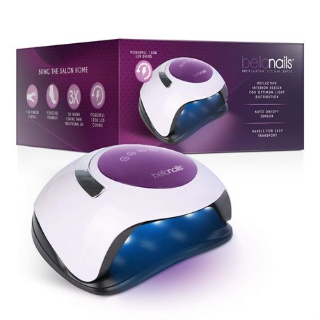 UV Light Nail Lamp 120W, 4 Presets, Auto Shutoff, UV LED for Gel/Shellac