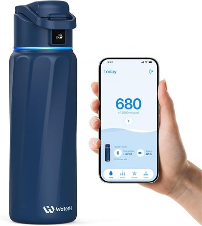 BOOST Smart Water Bottle with Reminder & Tracker, 32oz BPA-Free Wide-Mouth