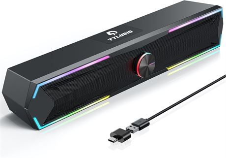 Haut-parleurs PC bureau avec LED, Bluetooth & USB, son clair