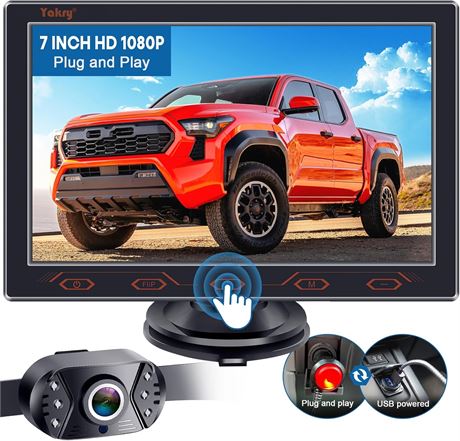 Yakry 7-Inch Backup Camera System 1080P, IP69K, Night Vision, 150  Wide Angle