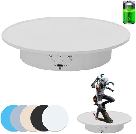 JAYEGT 360° Rotating Display Stand, Electric Turntable 20cm, 8kg Load