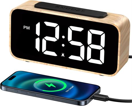 Réveil digital chambre LED dimmer volume double alarme snooze